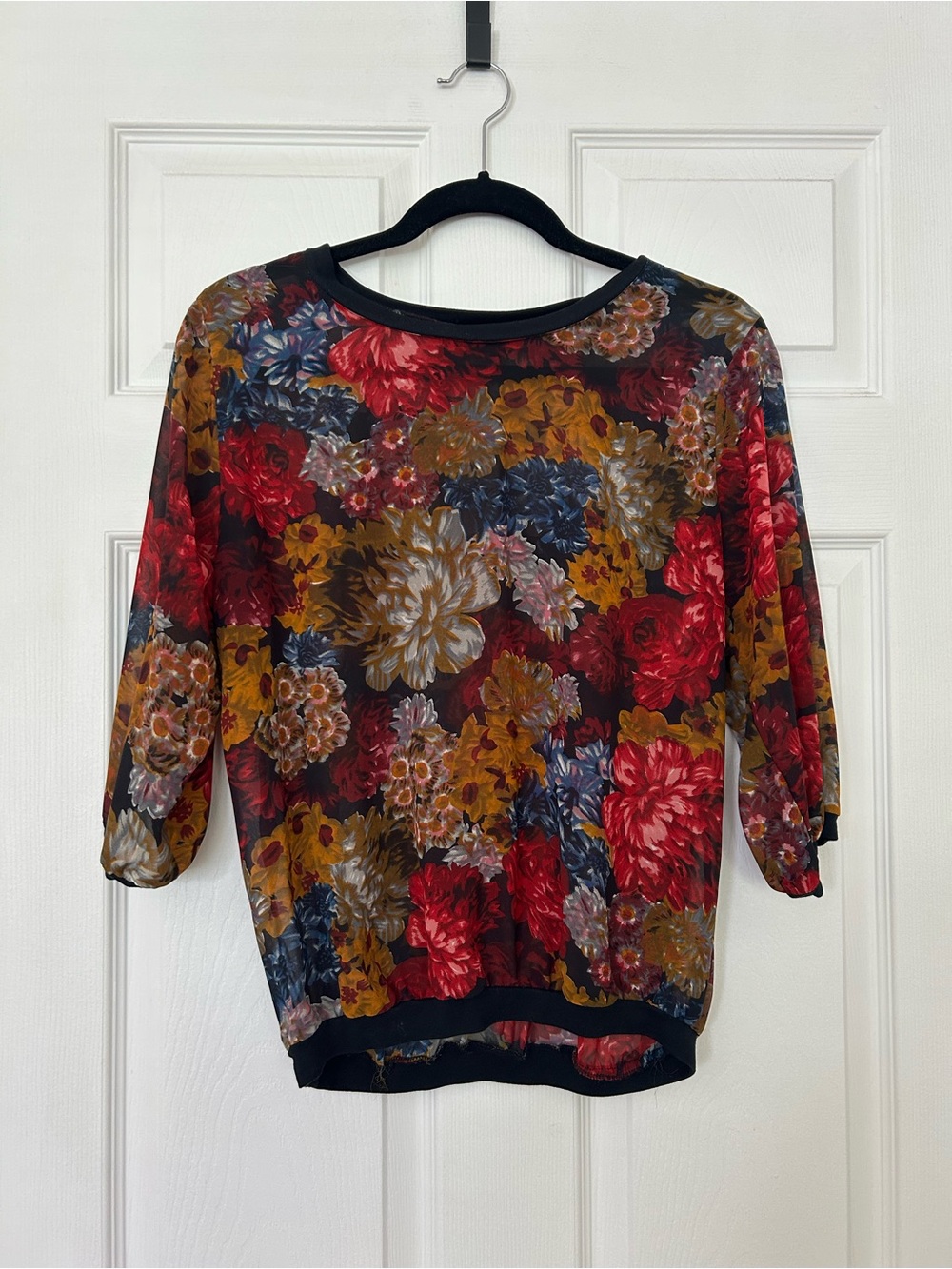Vintage Floral Sheer Top